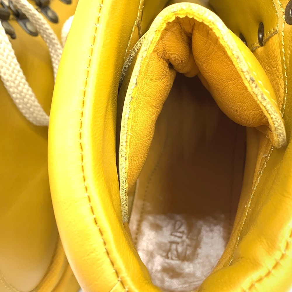 NY 77 DESIGN Maze Yellow Leather Lace Up Boot - Picture 3 of 11